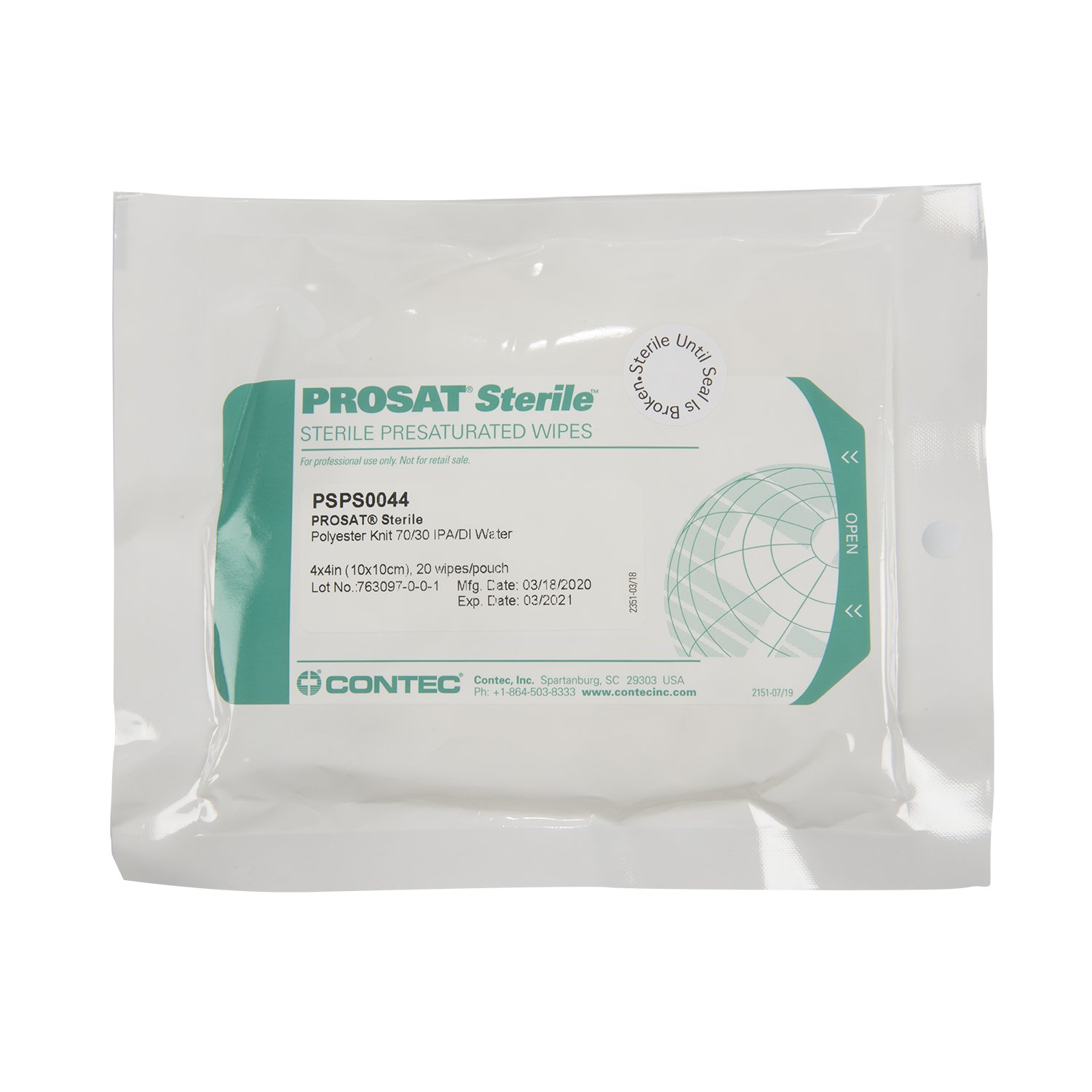 PROSAT Sterile™ Polynit Heatseal Vial Wipes